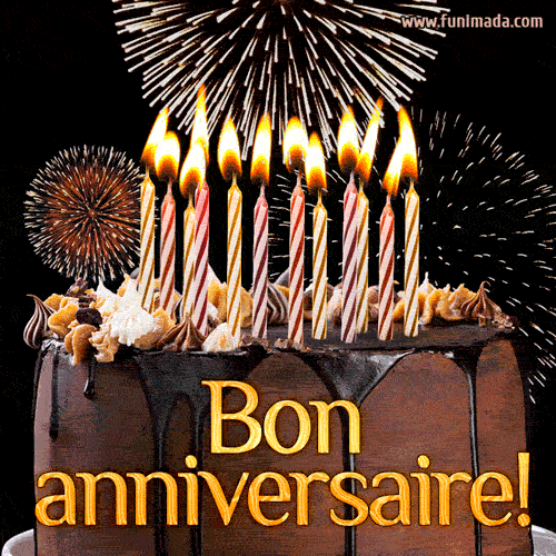 Bon anniversaire - Happy birthday gif in French