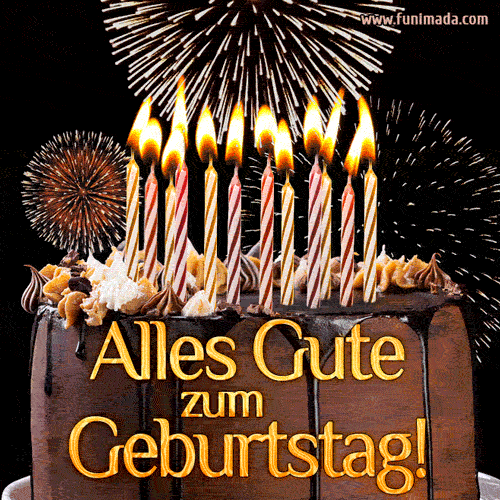 Happy Birthday Cake Animated Images (GIF) in 32 European Languages