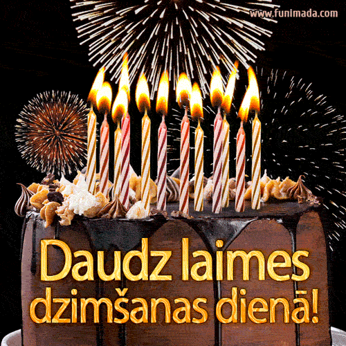 Daudz laimes dzimšanas dienā - Happy birthday gif in Latvian