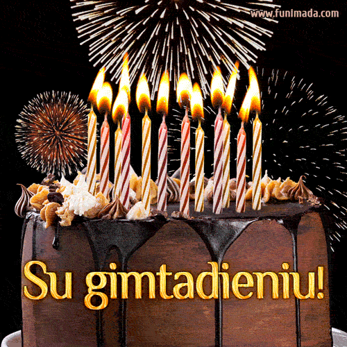 Su gimtadieniu - Happy birthday gif in Lithuanian