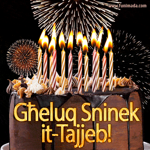 Għeluq Sninek it-Tajjeb - Happy birthday gif in Maltese