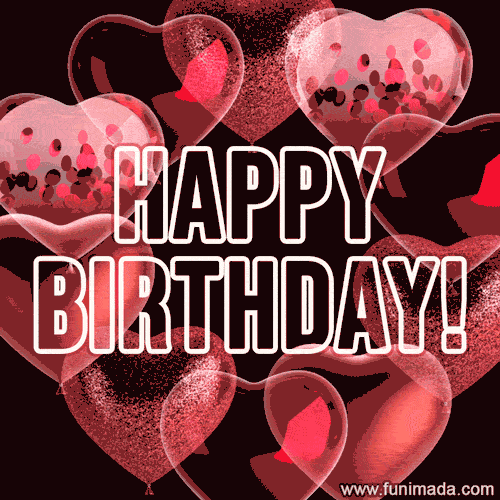 red happy birthday balloons animation