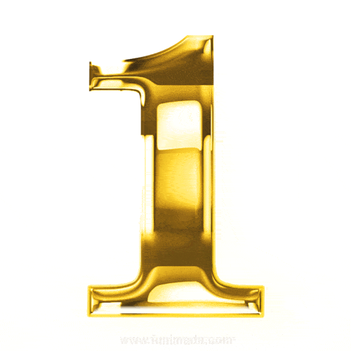 Cool Golden Number 1 GIF on white