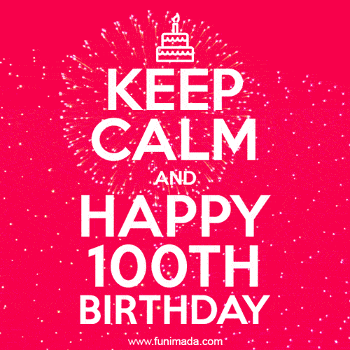 KEEP CALM and Happy 100th Birthday GIF