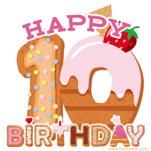 Happy 10th Birthday Animated GIFs | Funimada.com