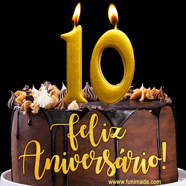 Feliz aniversário de 10 anos - lindo bolo de feliz aniversário