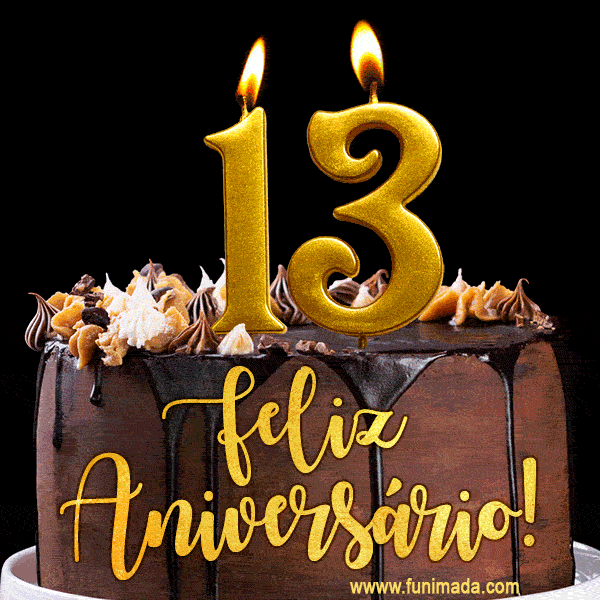 Feliz aniversário de 13 anos - lindo bolo de feliz aniversário