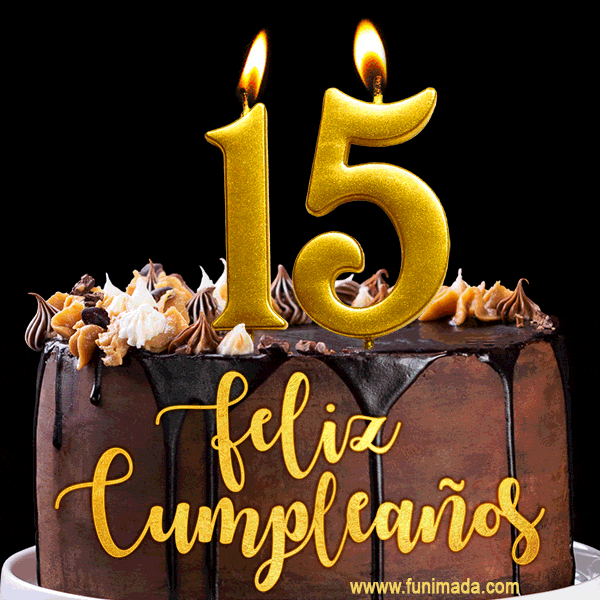 Felices 15 Años - Hermosa imagen de pastel de feliz cumpleaños