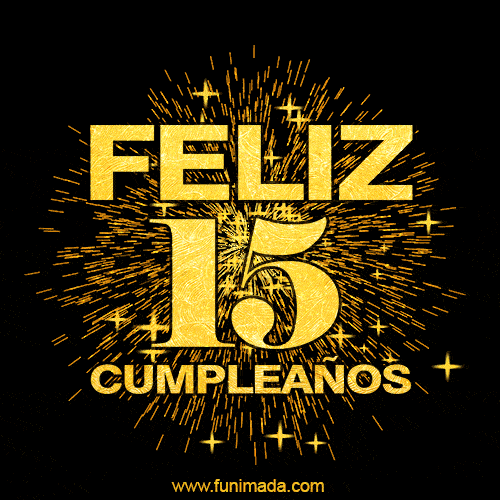 GIF animado para cumpleaños con el número 15 - feliz cumpleaños gif de fuegos artificiales