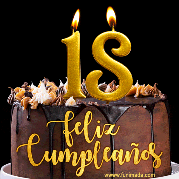 Felices 18 Años - Hermosa imagen de pastel de feliz cumpleaños