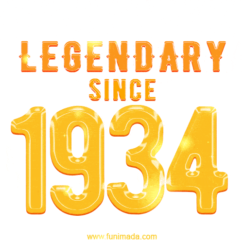Happy Birthday 1934 GIF. Legendary since 1934.