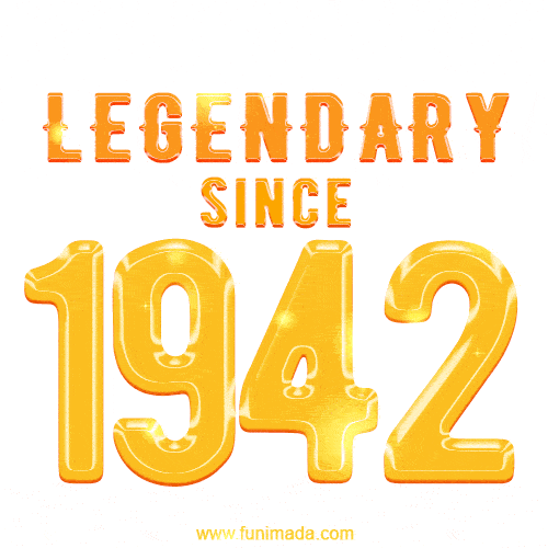 Happy Birthday 1942 GIF. Legendary since 1942.