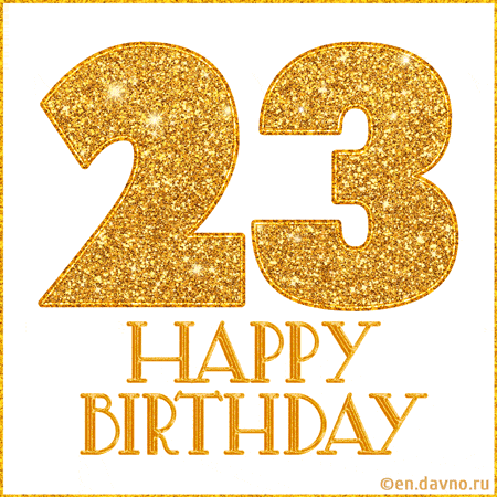 Gold Glitter 23rd Birthday GIF