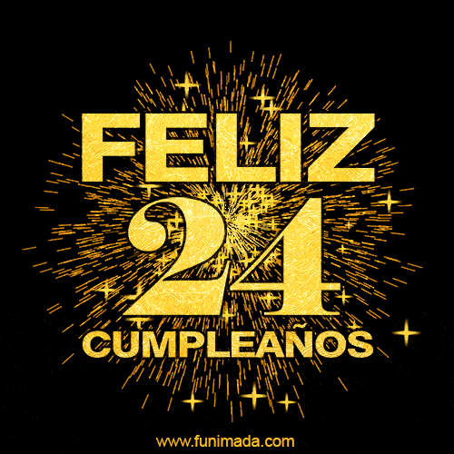 GIF animado para cumpleaños con el número 24 - feliz cumpleaños gif de fuegos artificiales