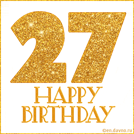 Gold Glitter 27th Birthday GIF