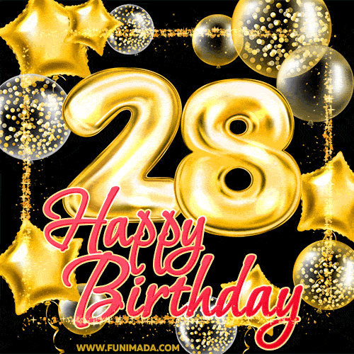 Happy 28th Birthday Animated GIFs - Download on Funimada.com