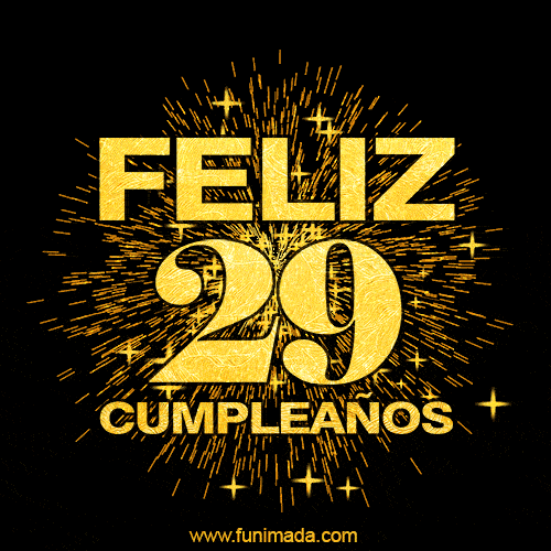GIF animado para cumpleaños con el número 29 - feliz cumpleaños gif de fuegos artificiales