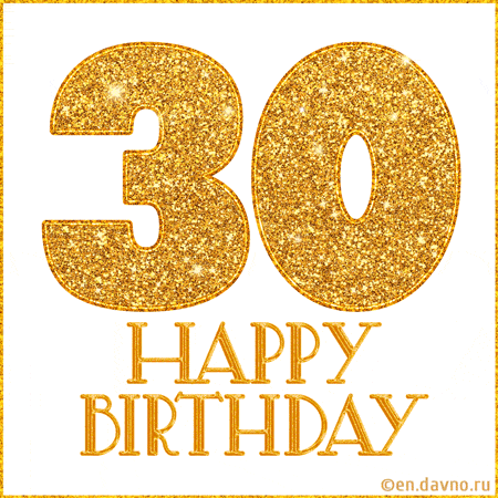 Gold Glitter 30th Birthday GIF