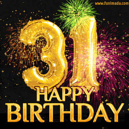 31st Birthday Greeting Card - Amazing Bursts of Fireworks (GIF) — Download  on 