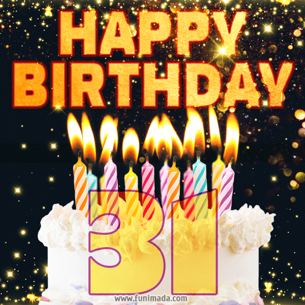 Happy 31st Birthday Cake GIF, Free Download