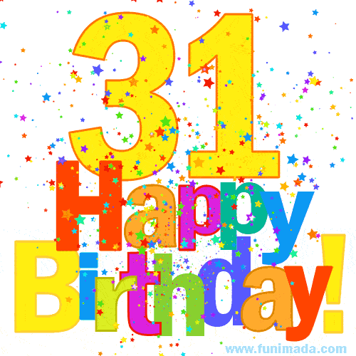 Festive and Colorful Happy 31st Birthday GIF Image