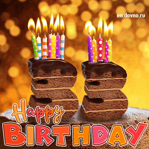 33rd Birthday Card - Chocolate Cake and Candles — Download on Funimada.com