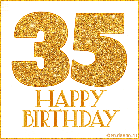 Gold Glitter 35th Birthday GIF