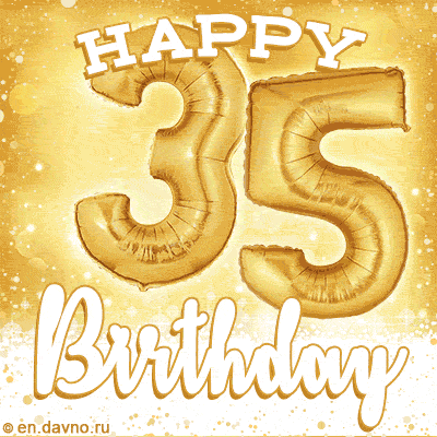 Download & Send Cute Balloons Happy 35th Birthday Card for Free