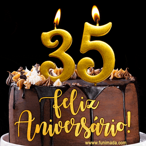 Feliz aniversário de 35 anos - lindo bolo de feliz aniversário