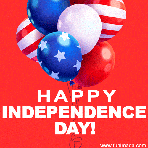 Happy Independence Day USA - Balloons GIF Animation