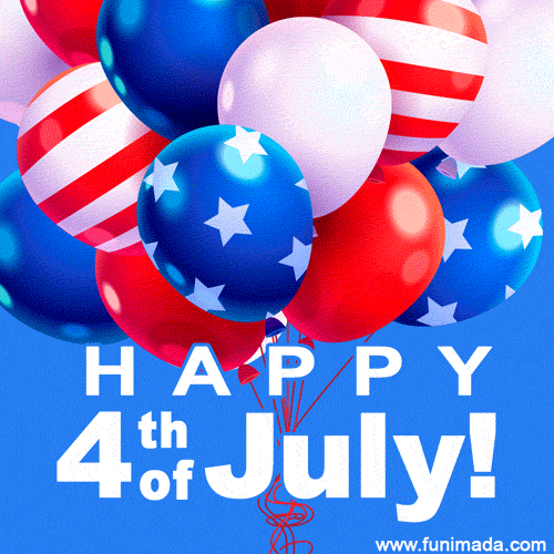 Colorful Balloons Independence Day in USA July 4th 2023 GIF Image