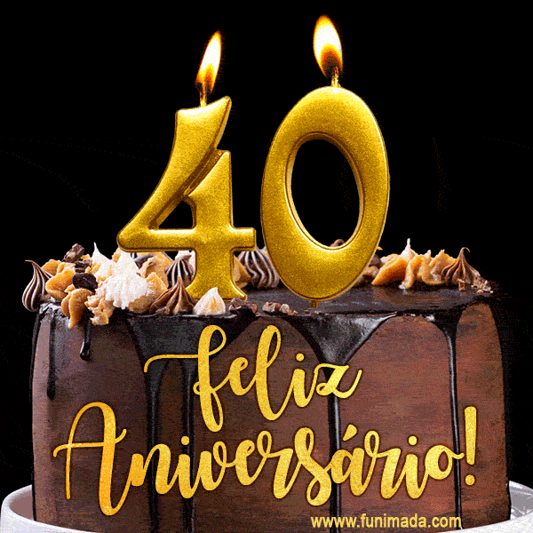 Feliz aniversário de 40 anos - lindo bolo de feliz aniversário