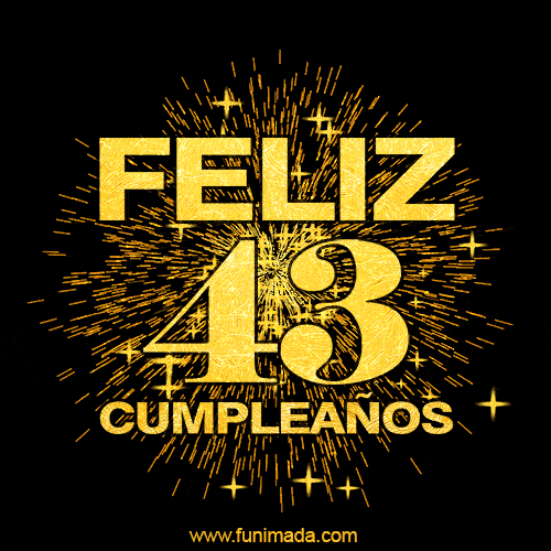 GIF animado para cumpleaños con el número 43 - feliz cumpleaños gif de fuegos artificiales
