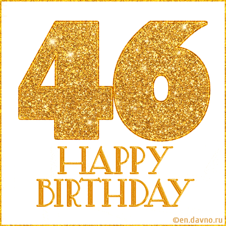 Gold Glitter 46th Birthday GIF