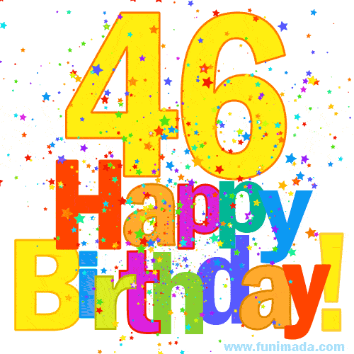 Festive and Colorful Happy 46th Birthday GIF Image