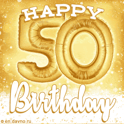 Download & Send Cute Balloons Happy 50th Birthday Card for Free