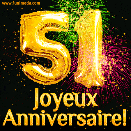 Joyeux Anniversaire 51 Ans GIF T l charger Sur Funimada