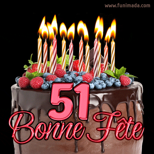 GIF Bonne F te 51 Ans G teau Au Chocolat T l charger Sur Funimada
