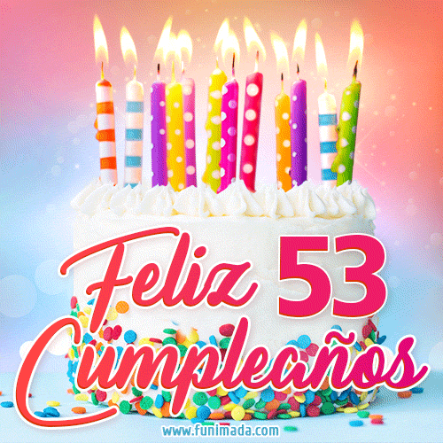 Cumpleaños de 53 - delicioso pastel de cumpleaños con velas
