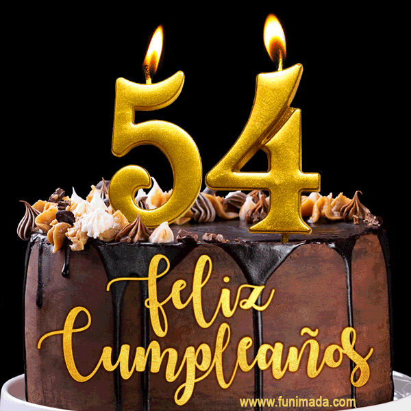 Felices 54 Años - Hermosa imagen de pastel de feliz cumpleaños