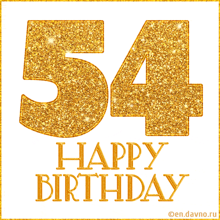 Gold Glitter 54th Birthday GIF