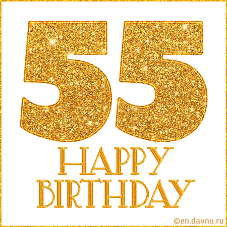 Gold Glitter 55th Birthday GIF