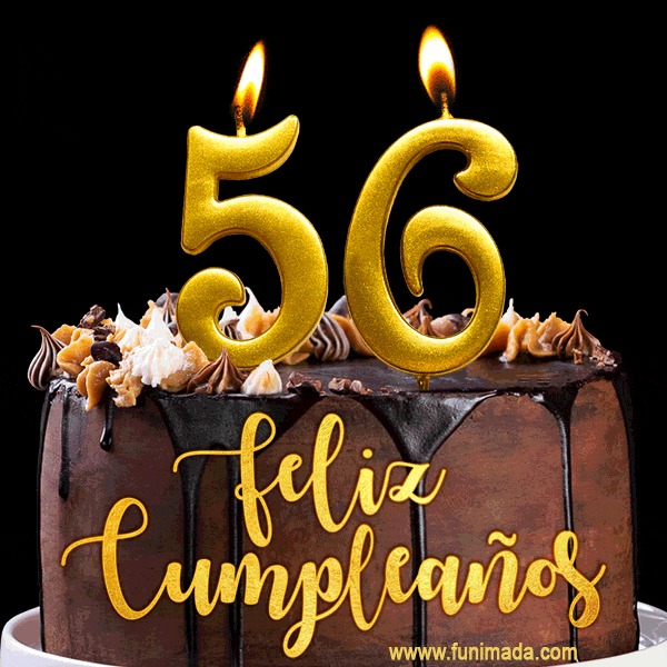 Felices 56 Años - Hermosa imagen de pastel de feliz cumpleaños