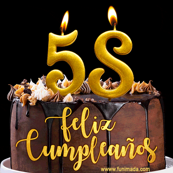 Felices 58 Años - Hermosa imagen de pastel de feliz cumpleaños