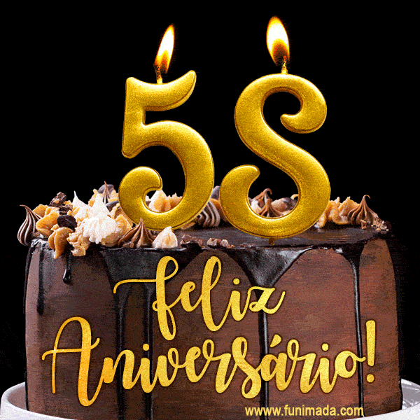 Feliz aniversário de 58 anos - lindo bolo de feliz aniversário