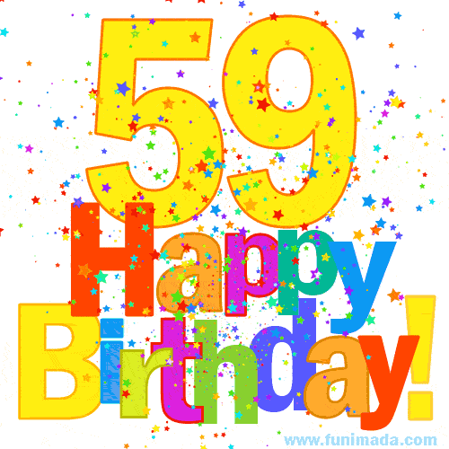 Festive and Colorful Happy 59th Birthday GIF Image