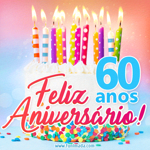 60º aniversário - delicioso bolo de aniversário com velas