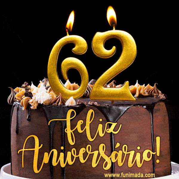 Feliz aniversário de 62 anos - lindo bolo de feliz aniversário