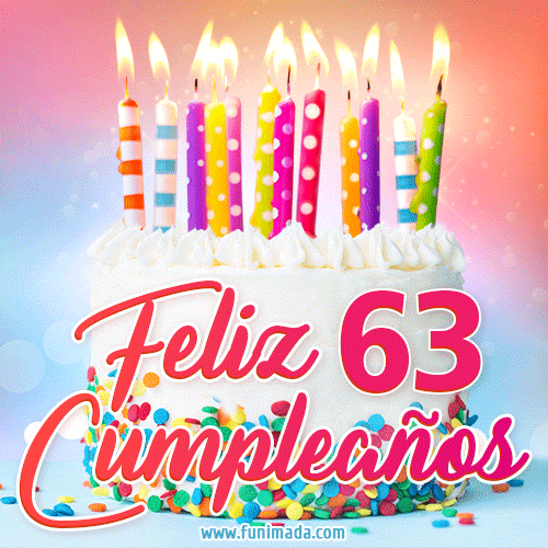 Cumpleaños de 63 - delicioso pastel de cumpleaños con velas