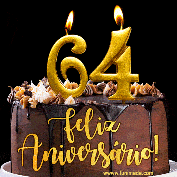 Feliz aniversário de 64 anos - lindo bolo de feliz aniversário